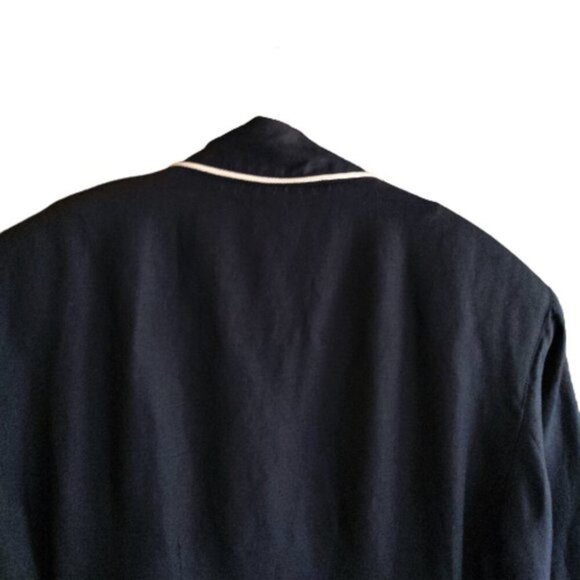 Vintage 90s navy blue chic Italian Byblos embroidered blazer jacket - Picture 4 of 11